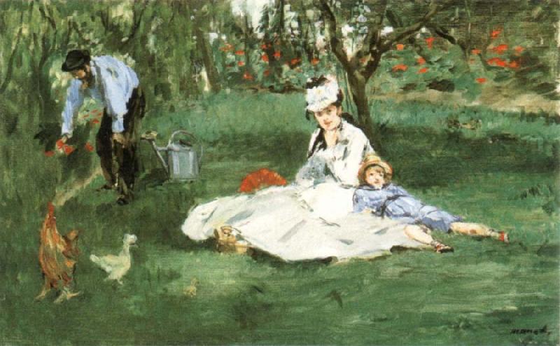 Edouard Manet The Monet Family in the Garden oil painting image